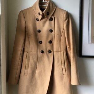 DKNY Tan Wool Coat S6 Women's